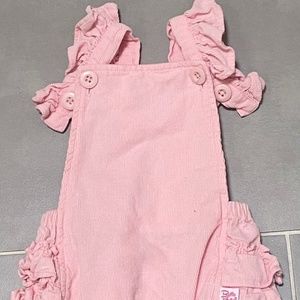 Ruffle butts pink corduroy overall romper 12-18 months
